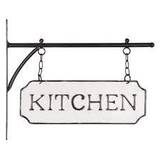 A baked enamel finish gets your message our in an attractive and durable format. Foreside Home Garden White And Black Enamel Kitchen Wall Sign On Metal Hanger Walmart Com Walmart Com