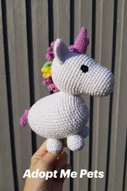 Unicorn Plush Adopt Me Pet Unicorn Stuffed Toy Neon Unicorn Etsy Unicorn Plush Crochet Animals Pets