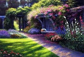Artist Charles White Unframed Garden Print Picnic At Royal Roads White Art Garden Painting Anime Scenery