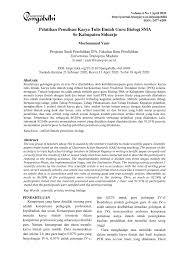 Laporan ilmiah biologi sma kelas x. Contoh Laporan Penelitian Ilmiah Biologi Sma Nusagates