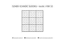 Denn sudoku gibt es vor allem. Szabo Scandic Handelsgmbh Co Kg Die Losung Fur Das Sudoku Der Kw 32 Facebook