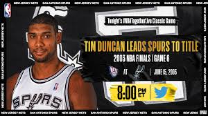 The lakers played the new jersey nets in the nba finals in 2001. Nbatogetherlive Tim Duncan S Monster Performance Lifts San Antonio Spurs Past New Jersey Nets For Second Nba Title Nba Com India The Official Site Of The Nba