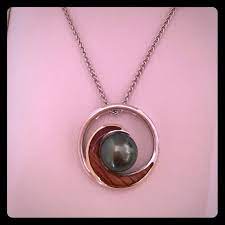 Na Hoku Pendant W Koa Wood Tahitian Black Pearl Tahitian Black Pearls Black Pearl Pearls