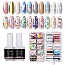 voxury 20 rolls nagelfolien transferfolie nagel aufkleber nail art folie transfer selbstklebend nail art fittings nagel sticker zauberfolie glanzende deko amazon de beauty