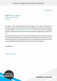 Carta De Agradecimiento Laboral En Word Ejemplos Gratis