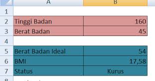 Perhatikan beberapa contoh soal di bawah dengan cara penyelesiannya ! Cara Menghitung Berat Badan Ideal Bmi Dengan Microsoft Excel Adhe Pradiptha