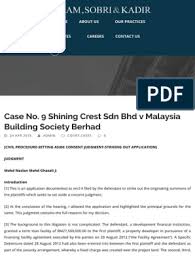 Or b the matter has been resolved; Case No 9 Shining Crest Sdn Bhd V Malaysia Building Society Berhad Hsk Lawsuit Consent Decree