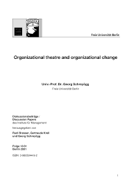 Pdf Organizational Theatre And Organizational Change