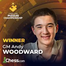 We have a NEW Puzzles Champion for the first time ever! 👑 GM Andy Woodward  dethrones 5-time champ GM Ray Robson and takes the crown at just 14 years  old! Is this