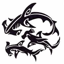 Black And White Hammerhead Shark Tattoo Hammerhead School Shark Tattoos Tattoos Hawaiian Tribal Tattoos