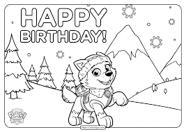 Free printable paw patrol mighty pups coloring pages. Printable Paw Patrol Happy Birthday Coloring Pages