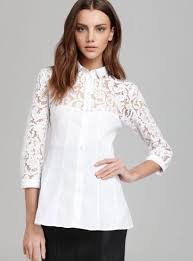 Cok Harika Uzun Kollu Beyaz Renk Dantel Bluz Modelleri Kadinlive Com With Images White Long Sleeve White Blouse