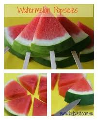Great Idea For Summer Watermelon Popsicles Garnitures Pour Aliments Cuisine Et Boissons Presentation Fruits