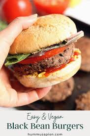 Easy Vegan Black Bean Burgers Hummusapien Recipe In 2020 Veggie Burgers Recipe Savory Vegan Easy Vegan