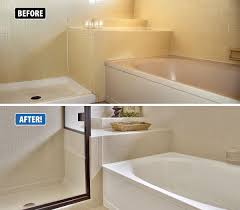 When looking at a shower or tub, think not just about today, but about how your living arrangement might change, and be thoughtful of that in your completing a diy bathtub to shower conversion is a huge accomplishment for any homeowner, and when you're finished, you should feel excited about. Don T Replace Refinish Instead This Transformation Is Remarkable The Homeowner Had A Discolored Shower Refinish Bathtub Modern Shower Doors Tub Refinishing