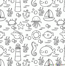 Coloriage Les Fonds Marins Vecteur Gratuit Coloriage Silhouette Arbre