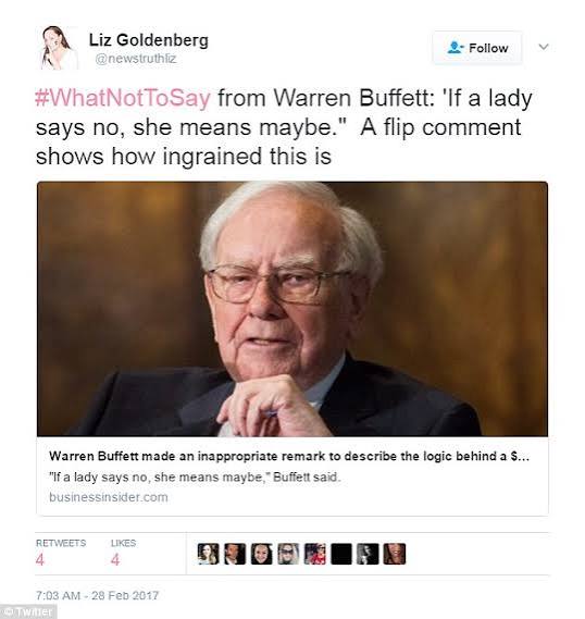Warren Buffett says when a lady says no she means maybe | Daily Mail Online
