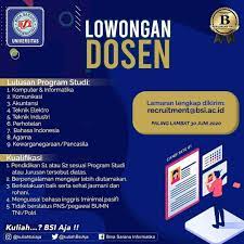 Lowongan Kerja Universitas Bina Sarana Informatika Universitas Teknik Elektro Teknik Industri