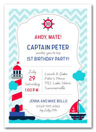Designing birthday invitation for your kids is a great way to show your care and it's better to get creating birthday invitations also teach him about many things, creativity, wording, etiquette and. Nautical Kid First Birthday Party Invitations