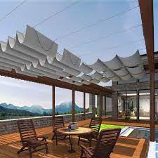 Buy Patio Pergola Shade Cover For Deck Backyard Canopy Shade Awnings Retractable Slide Wire U Shape Replacement Shade Cover Come With Cable Hardware 3 Wx16 L Light Grey Online In Indonesia B07ql12417