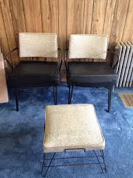 Mid Century Douglas Eaton Two Chairs And Footstool Hairpin Legs Furniture Chair Footstool Chair