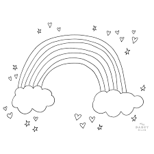 Free, printable coloring book pages, connect the dot pages and color by numbers pages for kids. Rainbow Coloring Page Darcy Miller Designs