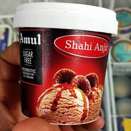 Amul sugar free shahi anjir ice cream.. Available now.. 