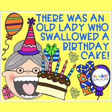 There Was An Old Lady Who Swallowed A Birthday Cake Retelling Pack Retelling Activities Vocabulary Cards Old Women