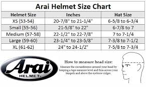 76 ageless arai helmets size chart