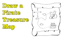 Treasure map of pirates island with burned edges in hand drawn cartoon style, vector illustration. How To Draw A Pirate Treasure Map Youtube