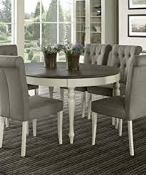 The 100% linen upholstery is filled with foam for an inviting look and feel. Everhome Designs Vegas 7 Piece Round To Oval Extension Dining Table Set For 6 Parsons Chair In 2021 Round Dining Room Round Dining Room Sets Round Dining Table Sets