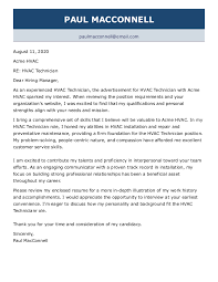 Motivation letter samples and templates. Hvac Technician Cover Letter Jobhero