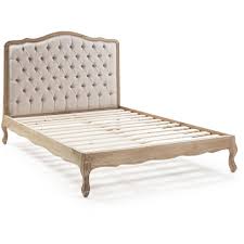 French Weathered Limed Oak Upholstered Button Back Low Foot Board Bed King Size Grosvenor Furniture King Upholstered Bed King Bedroom Furniture French Style Bed