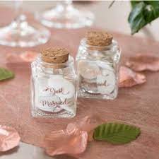 Pot Encrier Just Married Rose Gold En Verre Transparent Bonbonniere En Verre Petit Pot En Verre Contenant Dragees