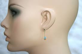 Buy 9ct Gold Swiss Blue Topaz Round Drop Earrings Online in India