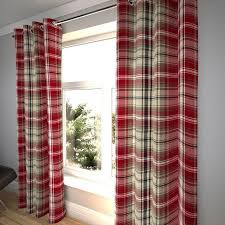 Velvet top curtains one pair faux silk fully lined ring top 66x72. Mcalister Textiles Angus Red White Tartan Curtains