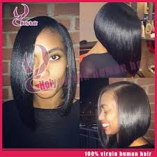 The bob itself is super voluminous at the back and finished off with some swooped bangs in the front. 2015 New Short Bob Wigs For Black Women Layered Bob Lace Front Wigs Human Hair Glueless Full Lace Bob Wigs With Bleached Knots Wig Fringe Wig Showwig Band Aliexpress