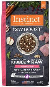 Instinct Raw Boost Indoor Grain Free Recipe With Real Rabbit Freeze Dried Raw Coated Pieces Dry Cat Food 4 5 Lb Bag Chewy Com Dog Food Recipes Raw Dog Food Recipes Raw Food Recipes