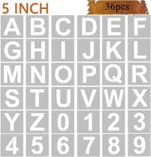 Tell it like it is with durable plastic letter stencils. Buy Manbl 36 Pcs Alphabet Letter Stencils For Painting On Wood 5 Inch Reusable Plastic Letter And Number Stencils Templates For Wall Wood Chalkboard And Diy Craft Online In Indonesia B08nxk3krj