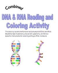 Dna Rna Reading And Coloring Activity Supports Distance Learning Dna Activities Color Activities Science Teaching Resources