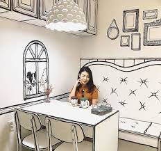 Dinding cafe dengan warna putih pada sisi lain dinding cafe ini tidak di buat tulisan. Terinspirasi Drama W Kafe Di Seoul Bikin Pengunjung Seperti Melangkah Ke Dunia Komik Merdeka Com