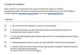 The Apa Team Nieuw Checklist Apa Richtlijnen