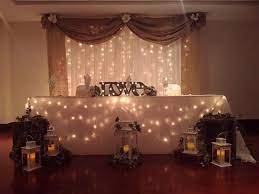 Burlap Swag On Fairy Lights Backdrop Head Table Wedding Head Table Wedding Decorations Head Table Backdrop