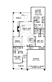 Narrow lot 2 storey plan no: Stylish Plan For A Narrow Lot Hwbdo69203 Bungalow House Plan From Builderhouseplans Com Narrow House Plans House Plans One Story Narrow Lot House Plans