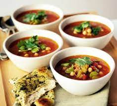 Turn up the heat, then add the stock, tomatoes and chickpeas, plus a good grind of black pepper. Moroccan Chickpea Soup Recipe Bbc Good Food