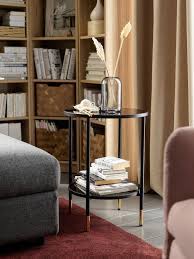 Asperod Side Table Black Glass Black 173 4 Ikea In 2021 Black Side Table Living Room Side Table Side Table