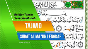 Huruf ro dibaca tafkhim/tebal apabila dia berharakat fatah atau dlommah baik ketika. Tajwid Surat Al Ma Un Lengkap Dengan Penjelasannya Piqsel Studio