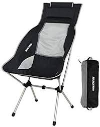 Amazon Com Marchway Lightweight Folding High Back Camping Chair With Headrest Portable Compact For Outdo Camping Chairs Portable Camping Chair Camping Chair