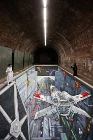 Awesome 3d Star Wars Art Installation Greets London Commuters 3d Street Art Sidewalk Art Star Wars Art
