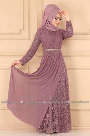 Modaselvim Abiye Kruvaze Detayli Tesettur Abiye 7360eh211 Gul Kurusu Musluman Modasi Boncuk Elbise The Dress
